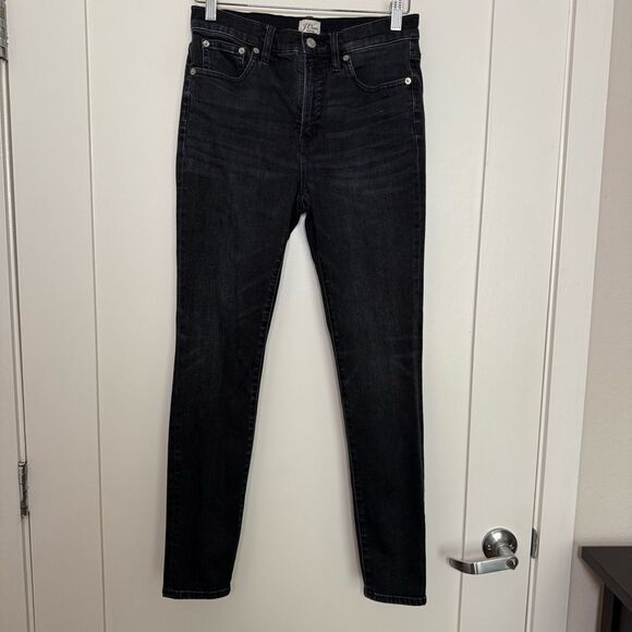 J. Crew Denim - J Crew 9" High Rise Toothpick Jeans Womens Size 28 Dark Wash Denim Stretch